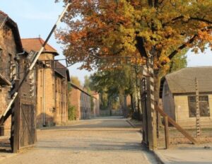 Campo di concentramento e sterminio di Auschwitz in autunno