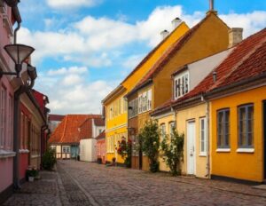 case tipiche di Odense in Danimarca